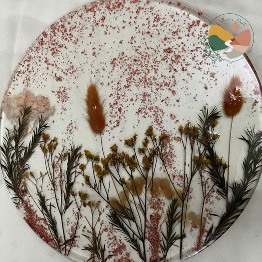 Eternal Blossoms: Artisanal Floral Resin Tray