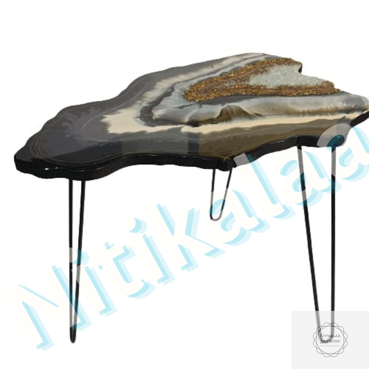 Black geode coffee table