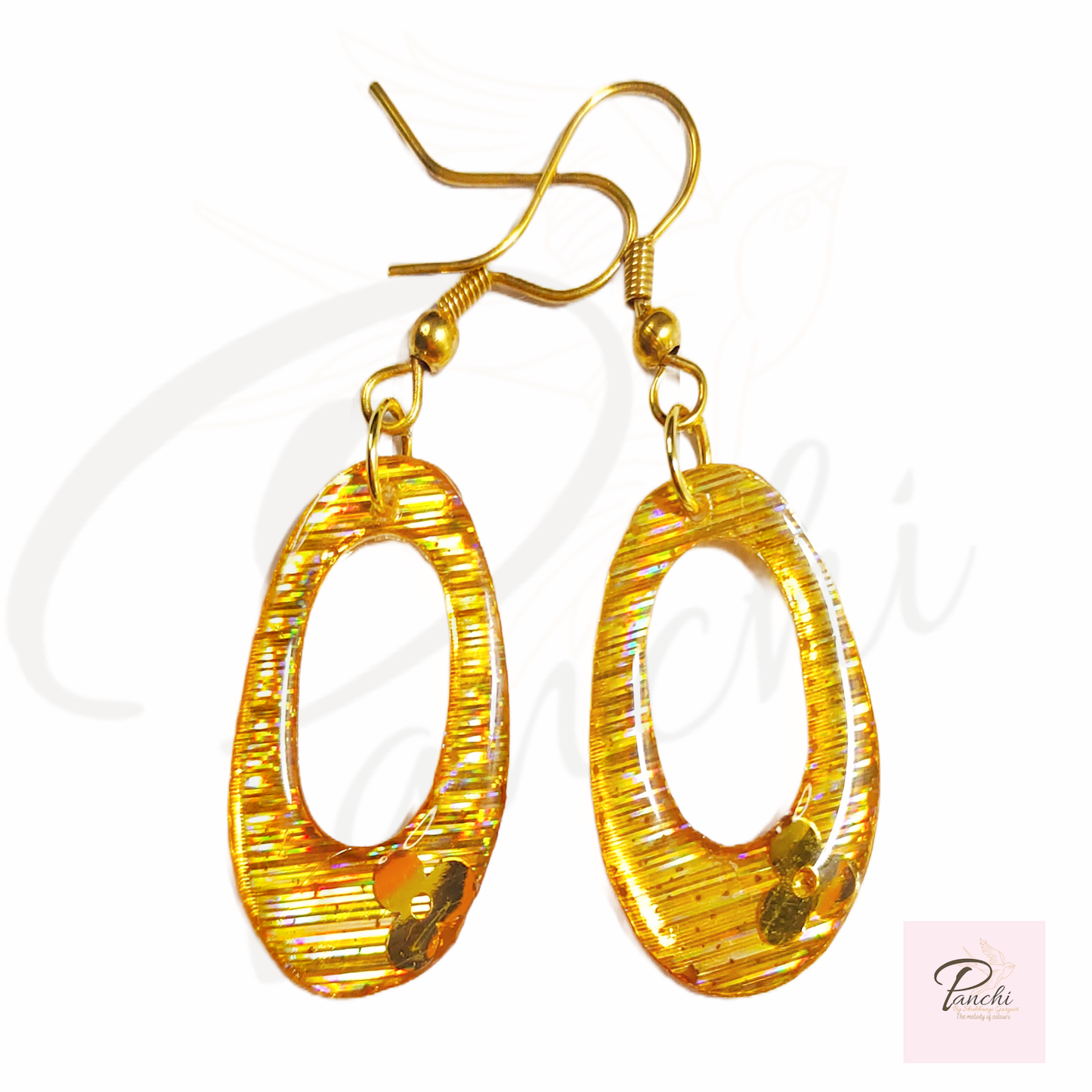 Golden glitter earrings