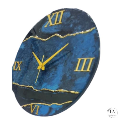 Blue resin clock