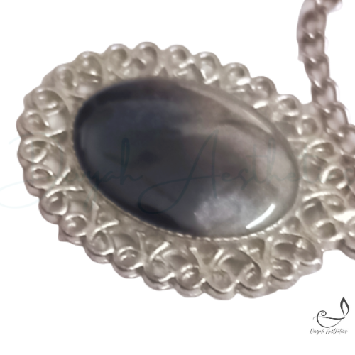 Black and white stone pendant