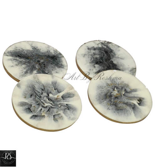 Marble effect resin coasters