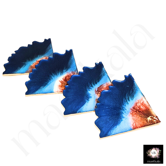 Hawai Haze resin triangular coasters