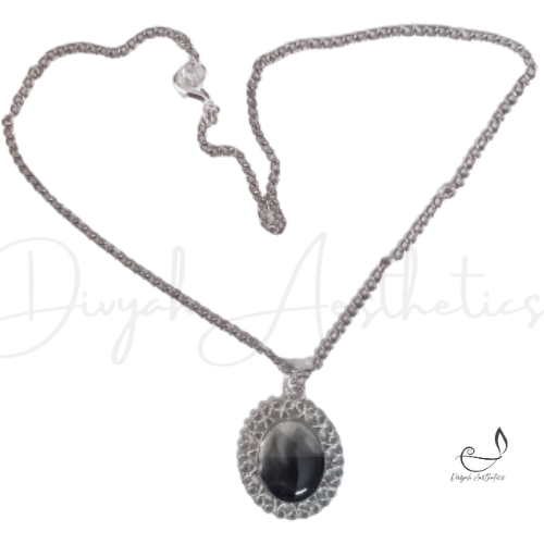 Black and white stone pendant