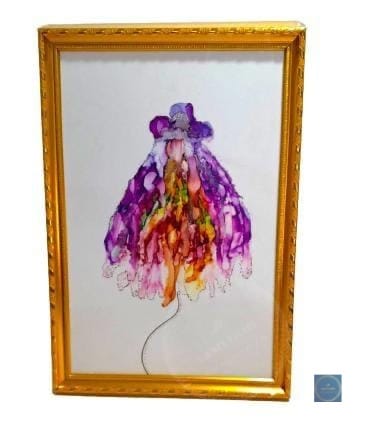 Alcohol ink abstract flower