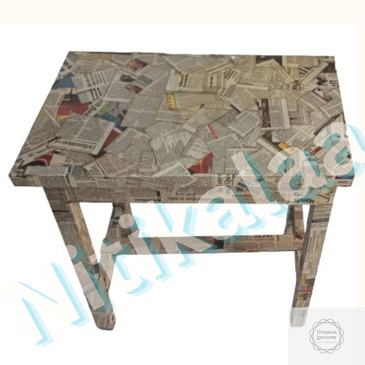 Newspaper print side table