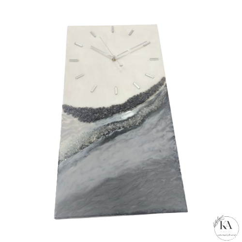 Crystal resin clock