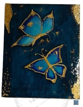 Golden blue butterflies