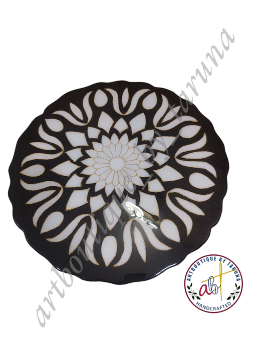 Black & White Rangoli Table