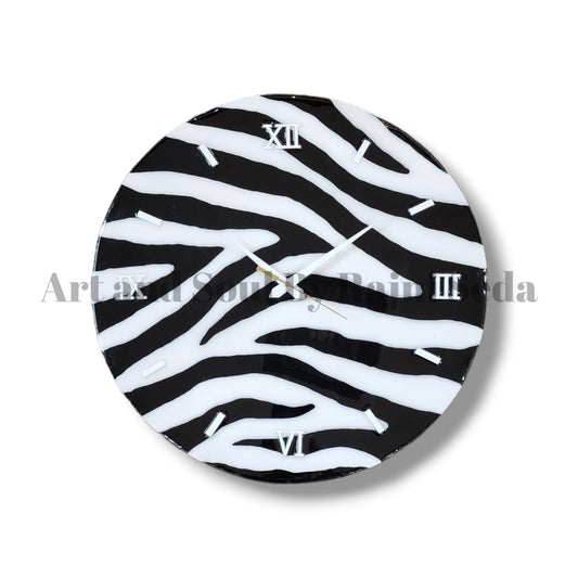 Zebra strips wall clock ( black & white )