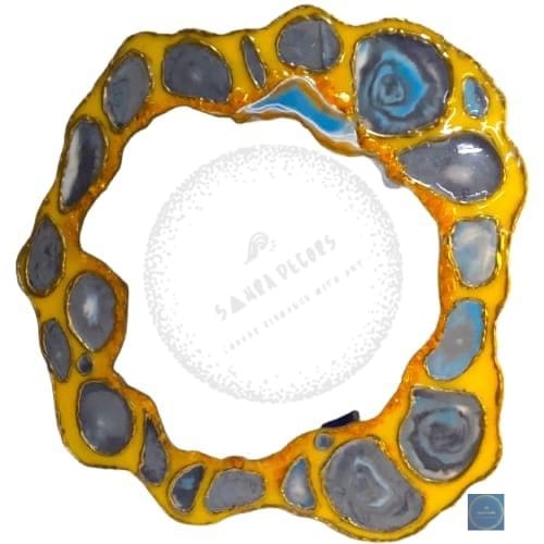 Yellow agate mirror