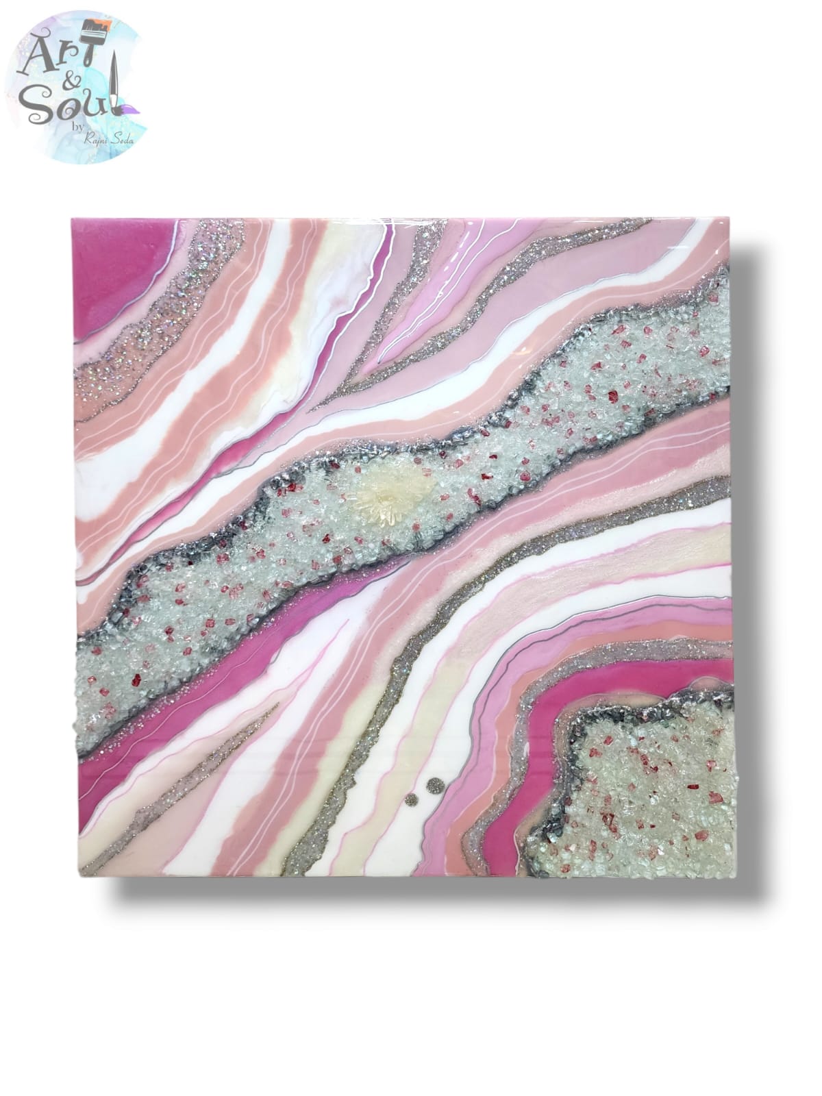 Pink Geode Art