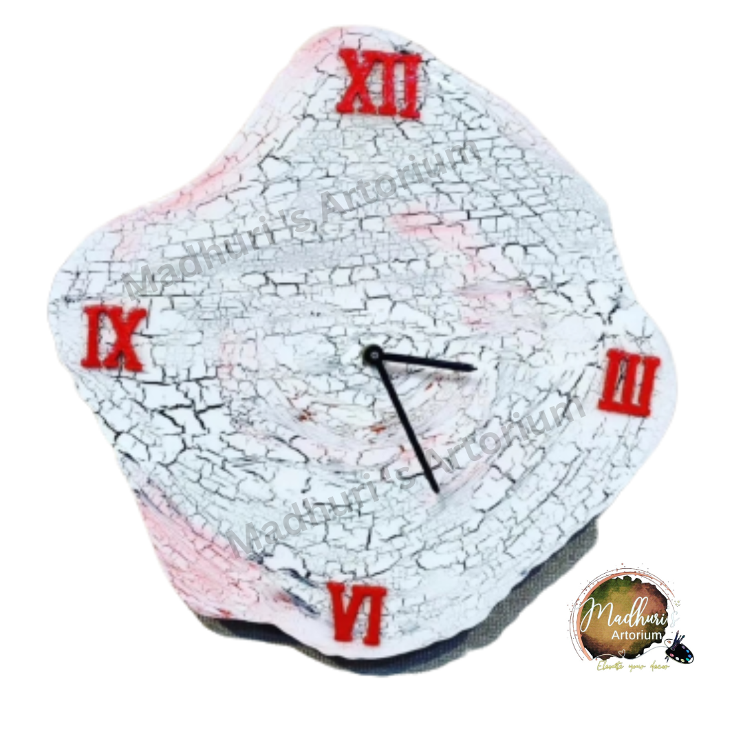 Wall clock with musical notes, "A Clover Leaf : A wall clock", " Wooden textured wall clock: Crackle effect