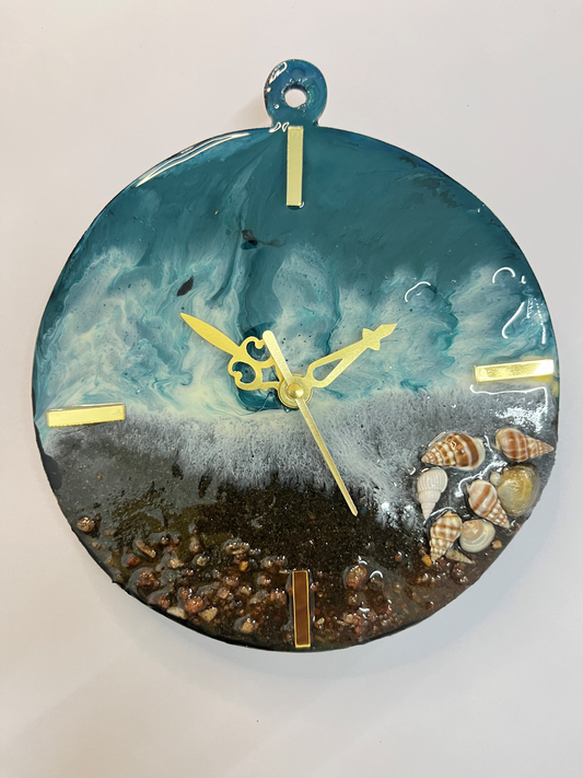 Ocean Wave Resin Wall Clock