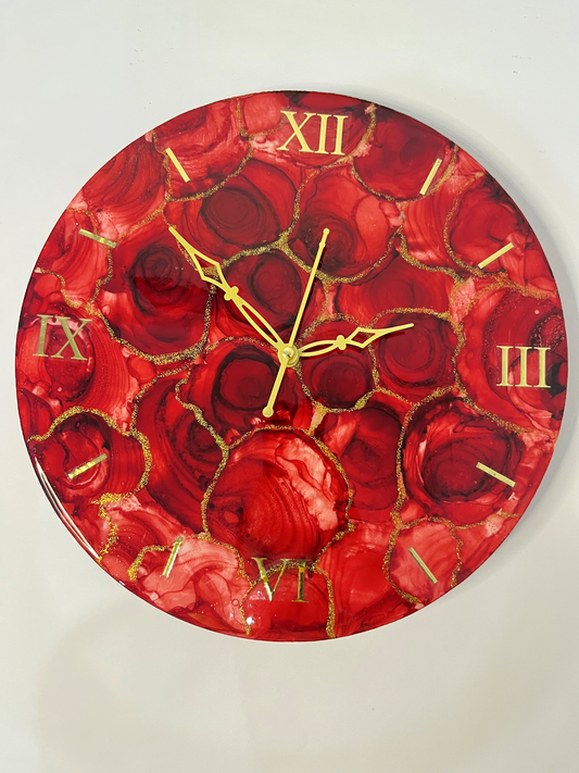 Rosy Resin Wall Clock