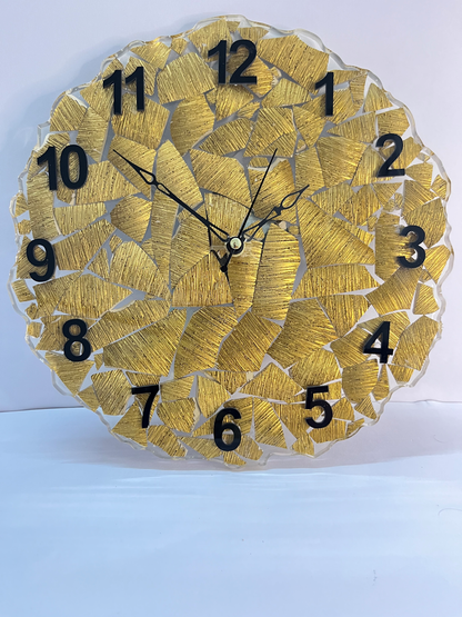 Golden Stone Resin Wall Clock