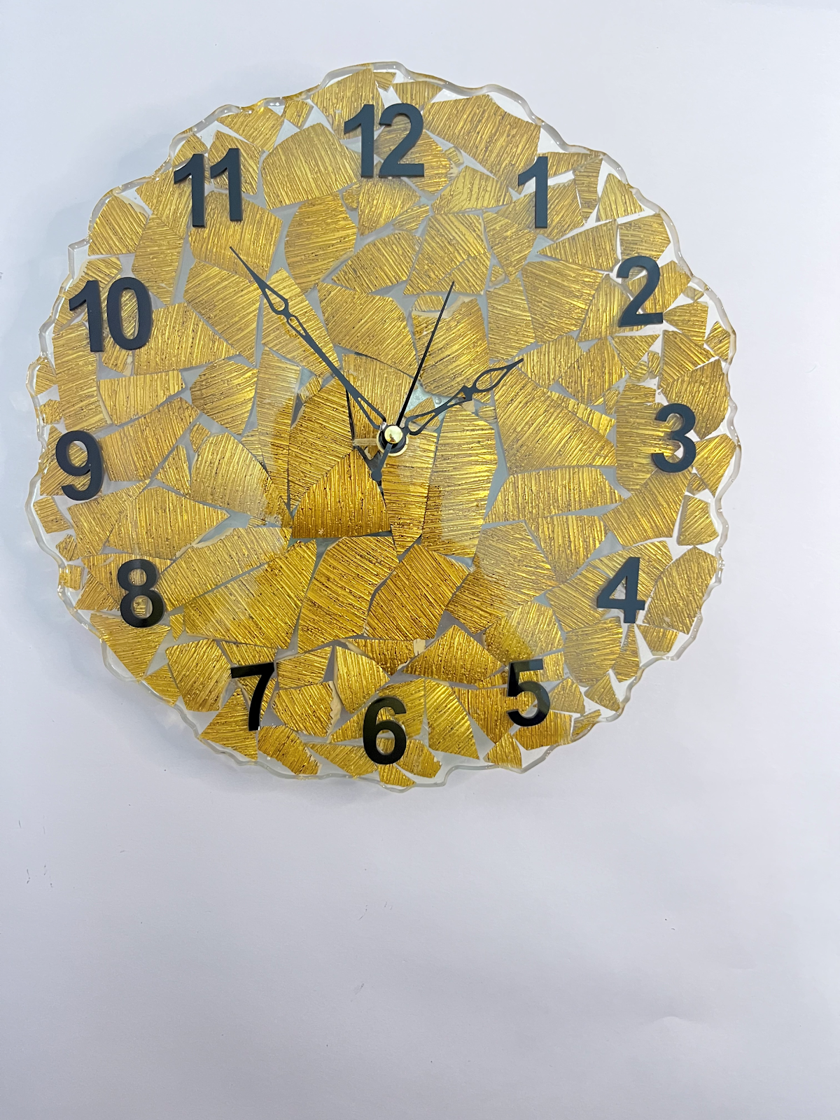 Golden Stone Resin Wall Clock