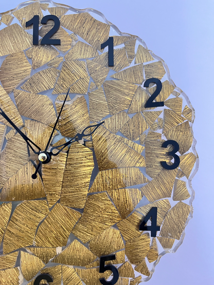 Golden Stone Resin Wall Clock