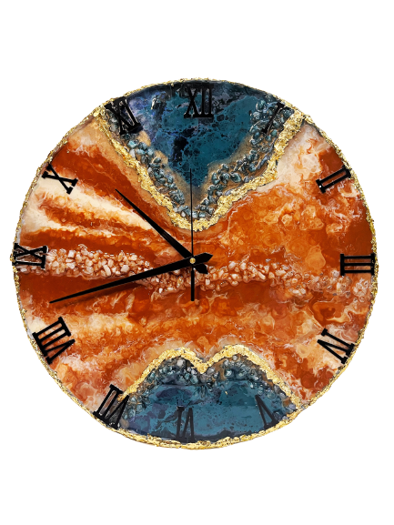 Blue and Brown Clock