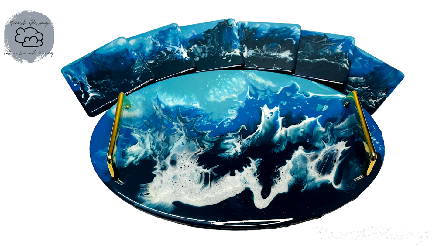 Wave the Wave Tray Coaster Set of 6