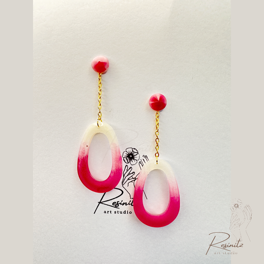 Pink chain earrings