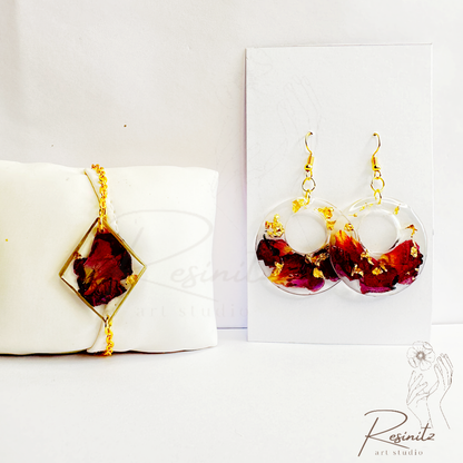 Rose petals earings