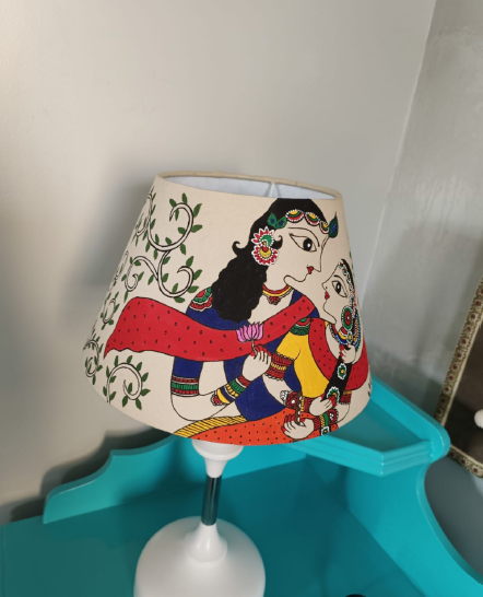 Madhubani Krishna Lamp