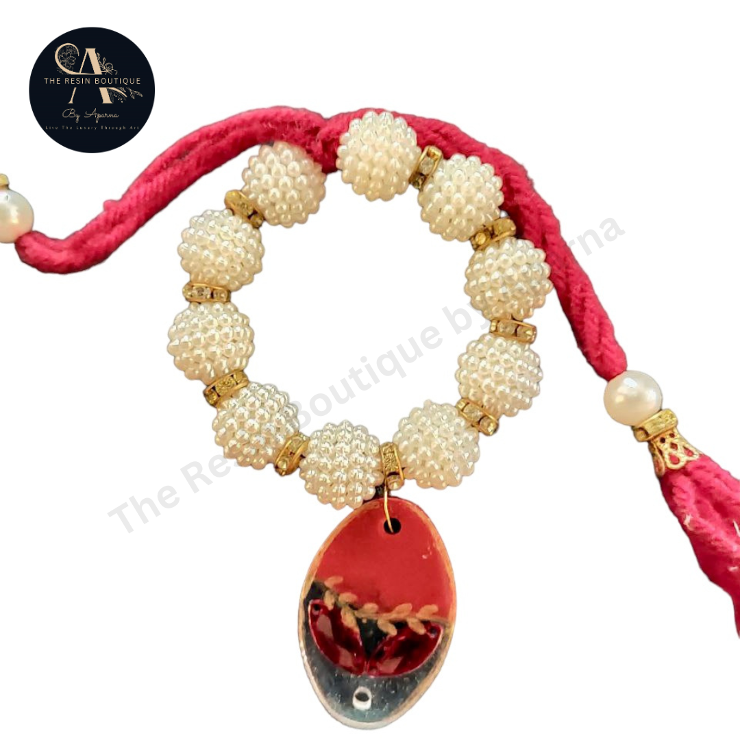 Pearl Bracelet with Resin Charm