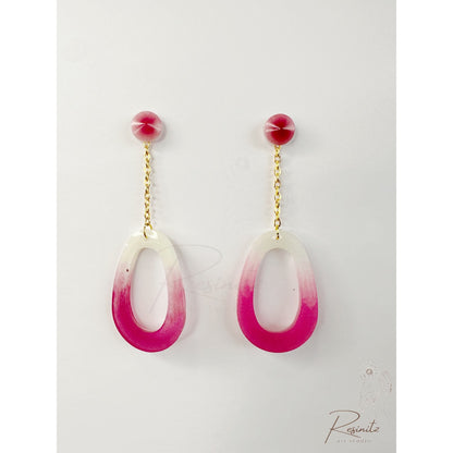 Pink chain earrings