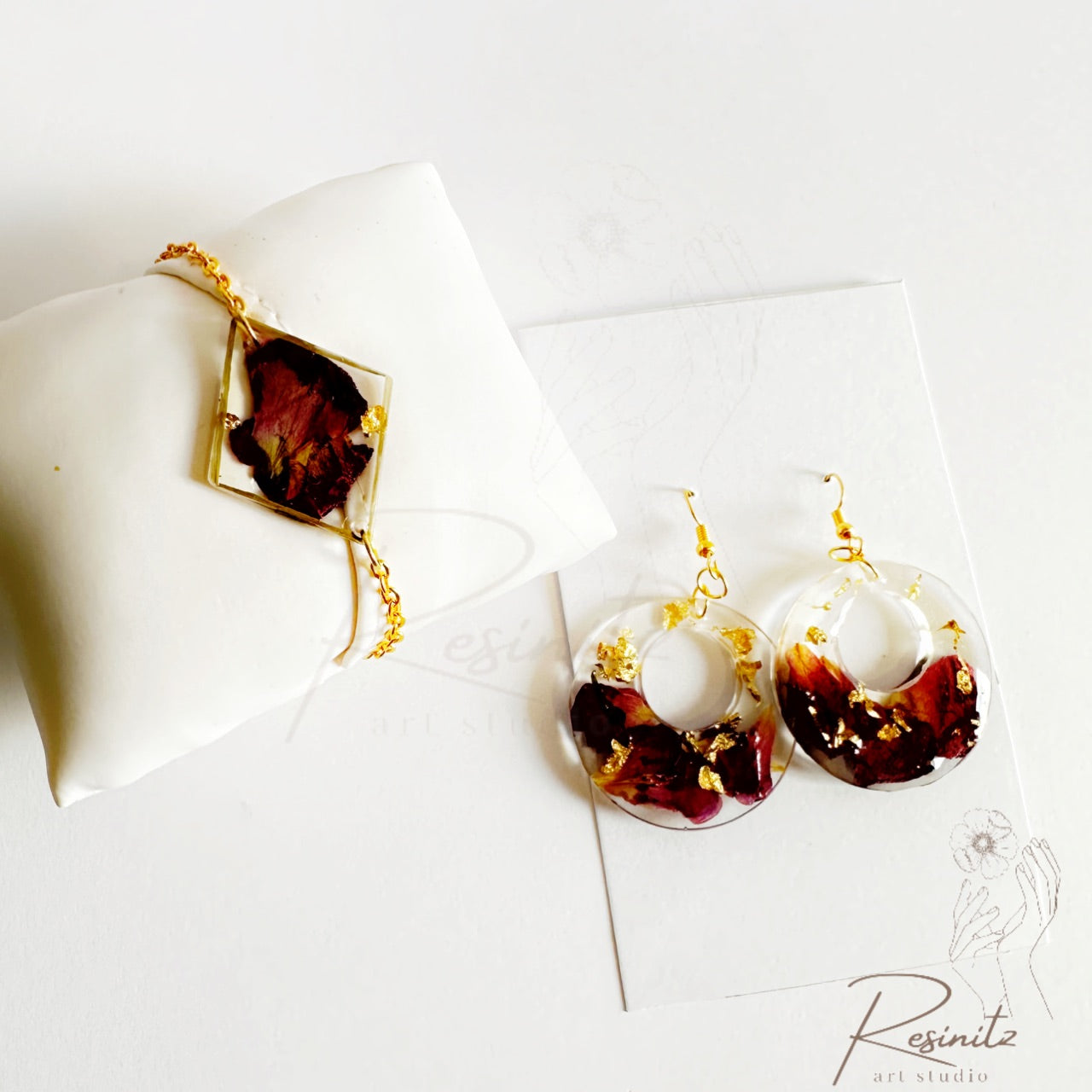 Rose petals earings