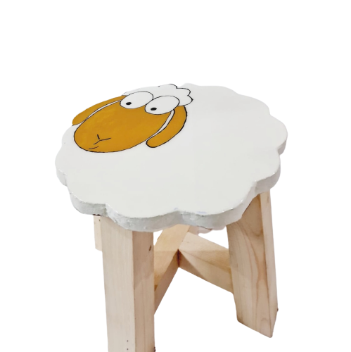 Baba white sheep stool