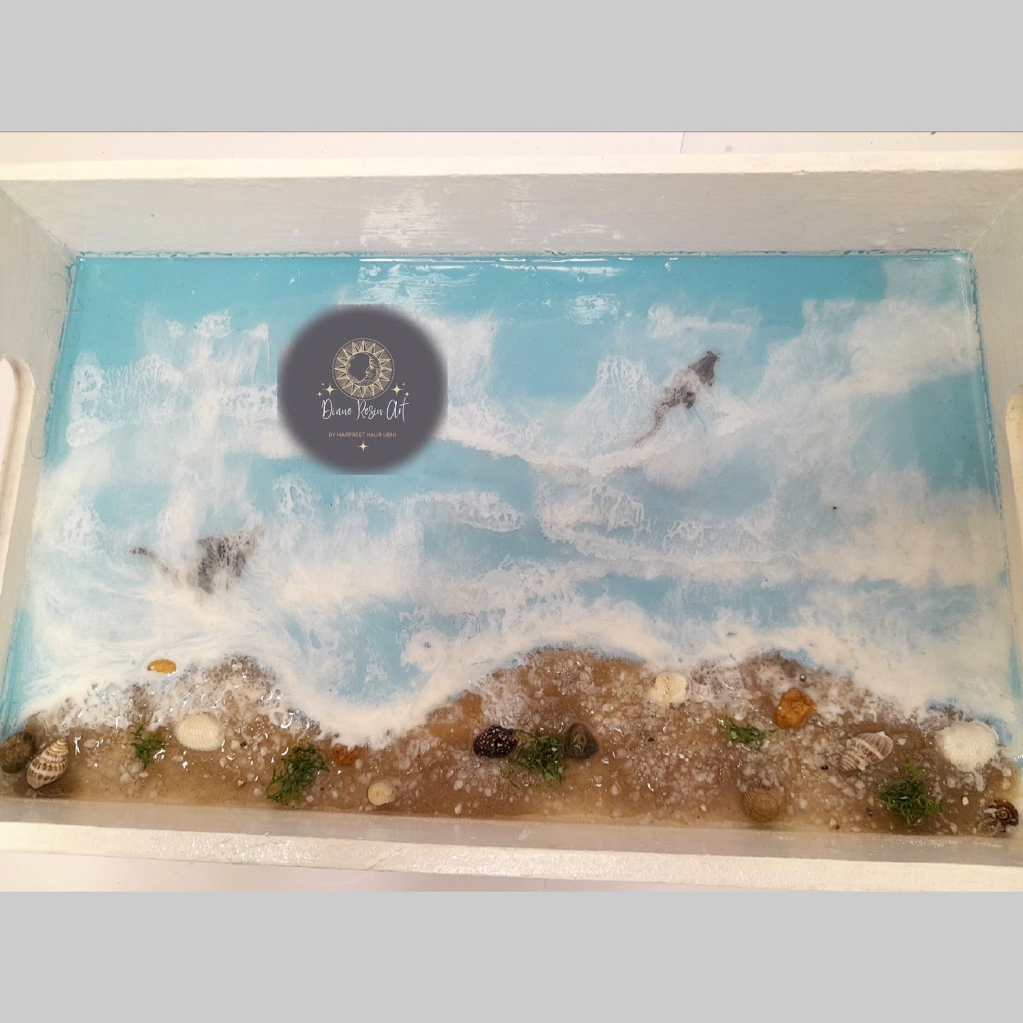 ocean waves serving tray