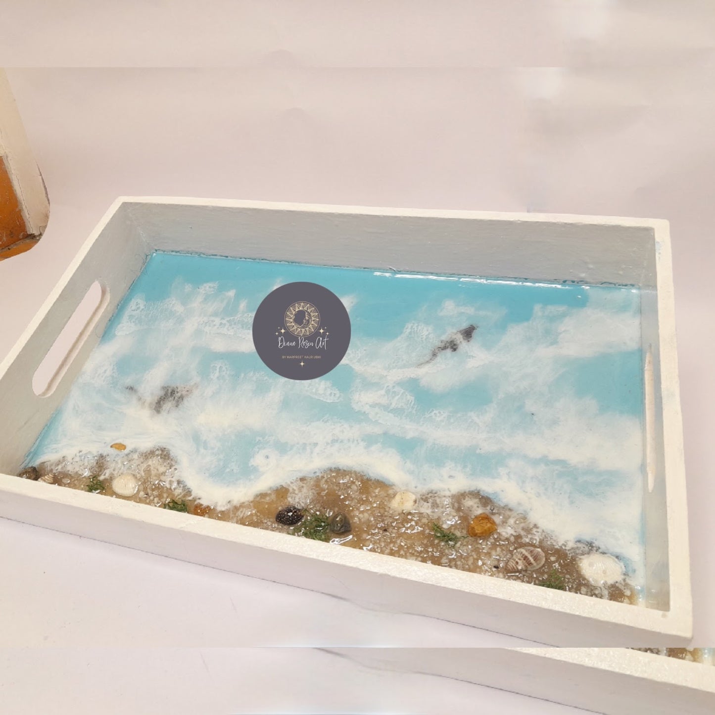 ocean waves serving tray